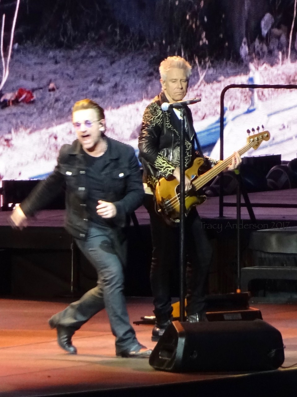 Bono and Adam Clayton U2 The Joshua Tree Tour Croke Park Dublin July 22 2017