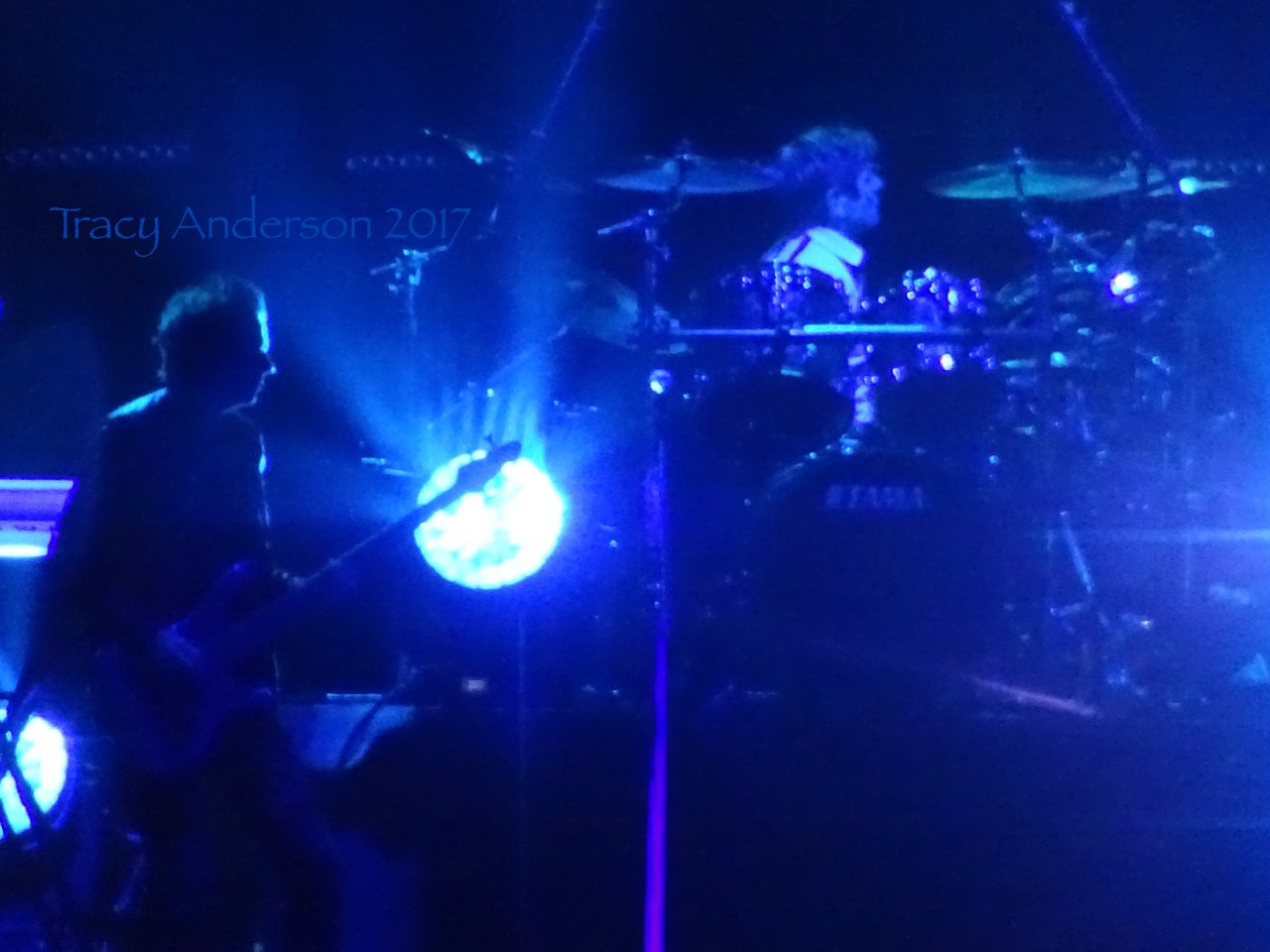 Roger Taylor and John Taylor in blue. Paper Gods Tour Rogers Place Edmonton July 10, 2017