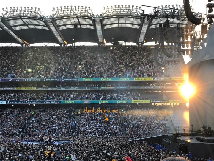 U2 The Joshua Tree Croke Park Dublin Audience in the Sunset. I am somewhere in that Crowd.