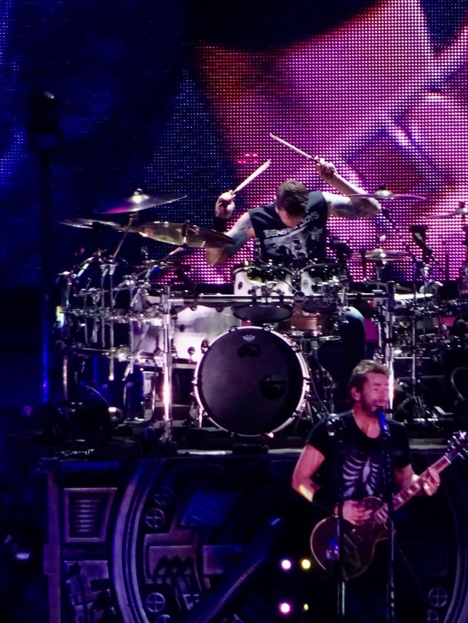 Chad Kroeger and Daniel Adair of Nickelback Feed The Machine Tour Rogers Place Edmonton Sept 28 2017