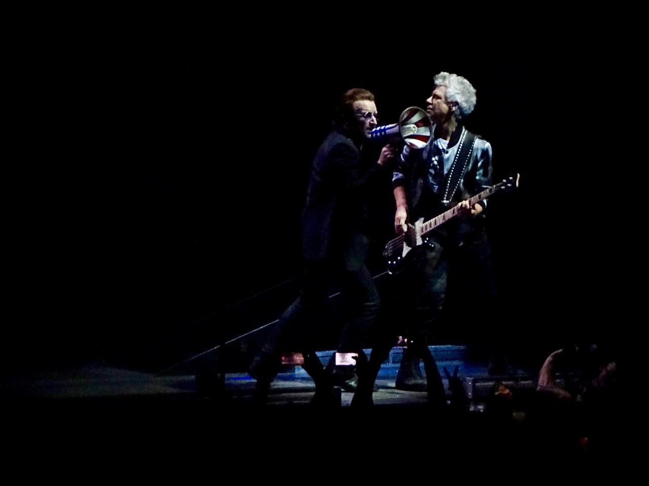 Bono Megaphone Adam Clayton U2 eXPERIENCE & iNNOCENCE Tour NJ June 29 2018