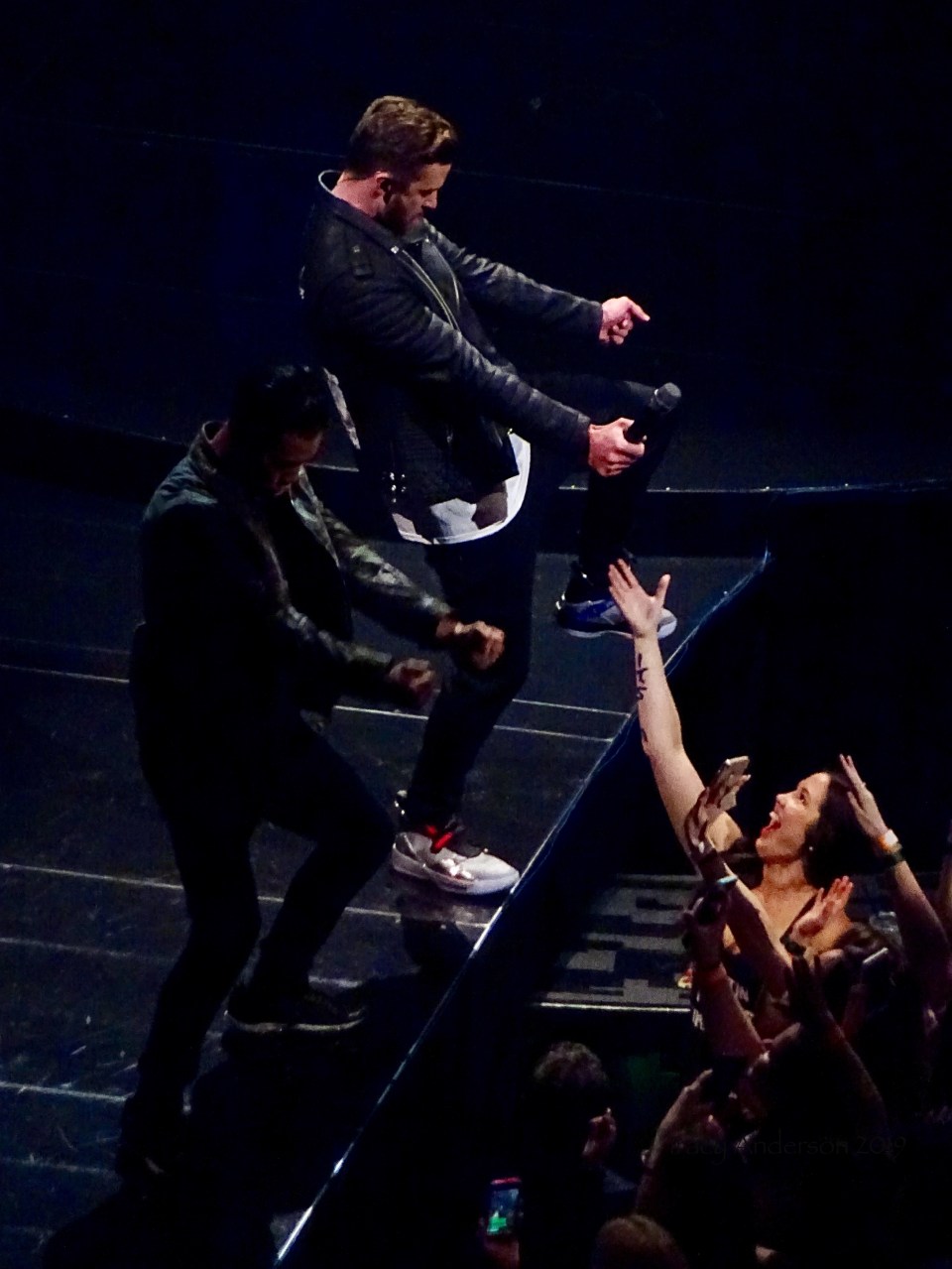 Justin Timberlake with Fan Man Of The Woods Tour Rogers Place Feb 6 2019