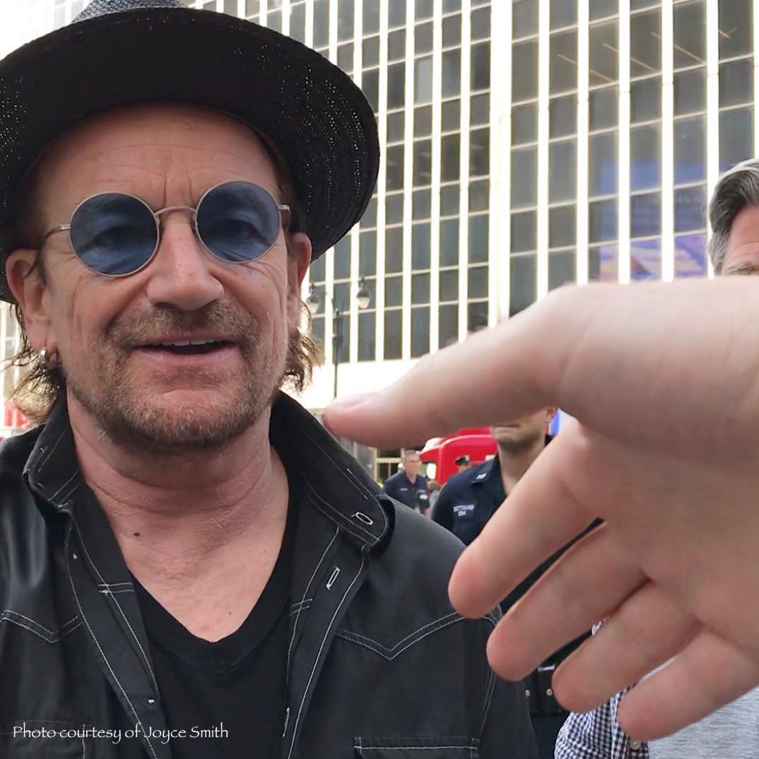 Meeting Bono at the concert meet and greets, June 26 2018 NYC