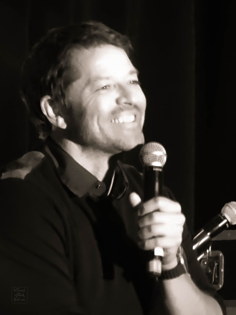 Misha Collins Smiling Black and White Photo Supernatural Convention Vancouver Oct 2022 Misha Collins Smiling Black and White Photo Supernatural Convention Vancouver Oct 2022