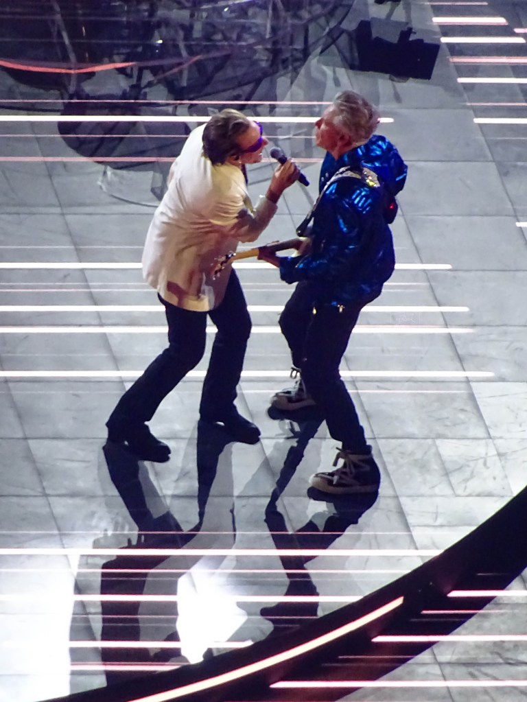 Photo of Bono and Adam U2:UV Achtung Baby at the Sphere Las Vegas Oct 2023