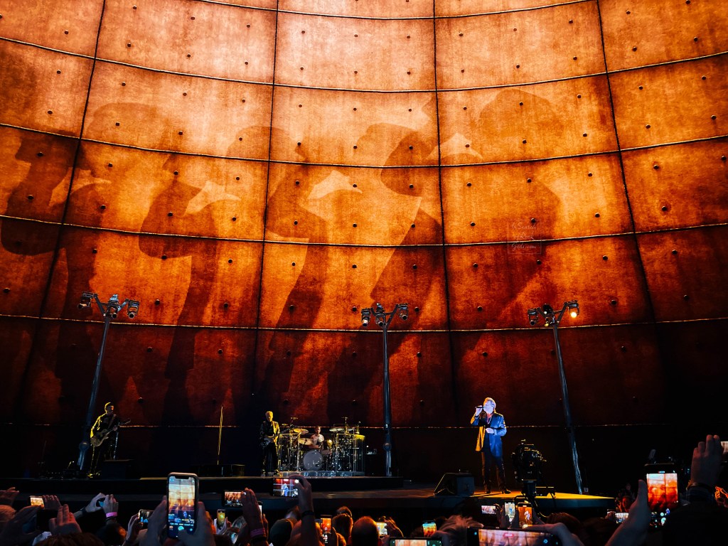 Bono Shadows U2:UV Achtung Baby at the Sphere Las Vegas Oct 2023