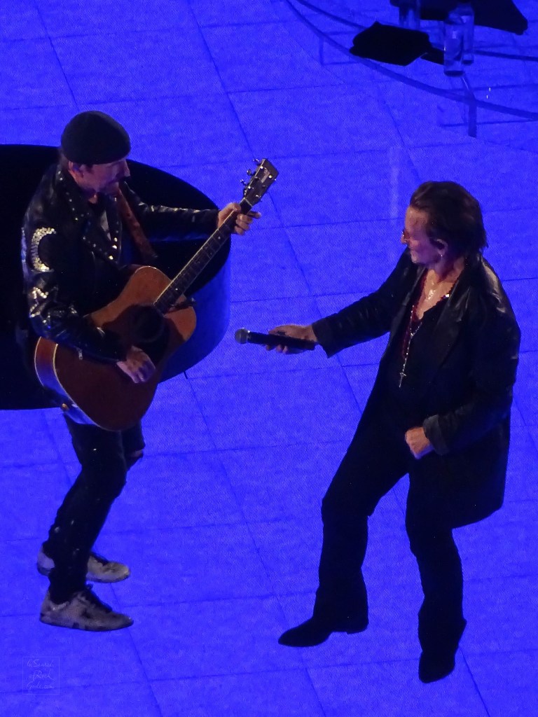 Photo of Bono and Edge Blue U2:UV Achtung Baby at the Sphere Las Vegas Oct 2023