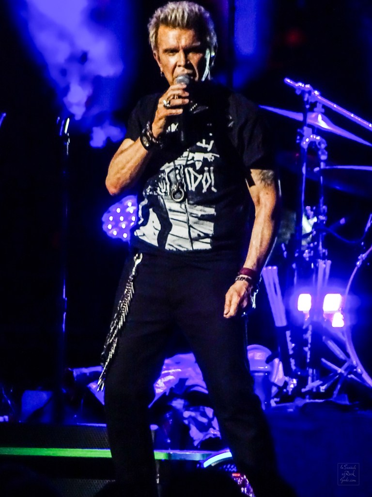 A photo of Billy Idol in concert at Rogers Place Edmonton Aug 1 2024.