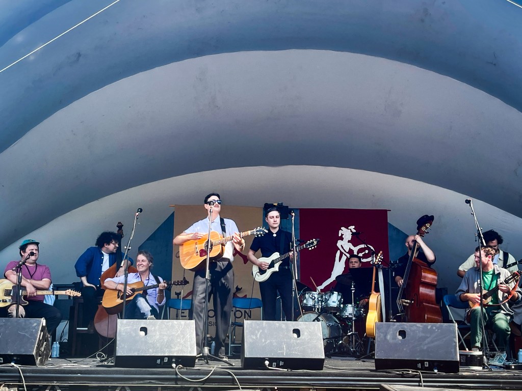 Jake Xerxes Fussell Jim Cuddy The Ruen Brothers and Blanco White on stage at Edmonton Folk Fest 2024