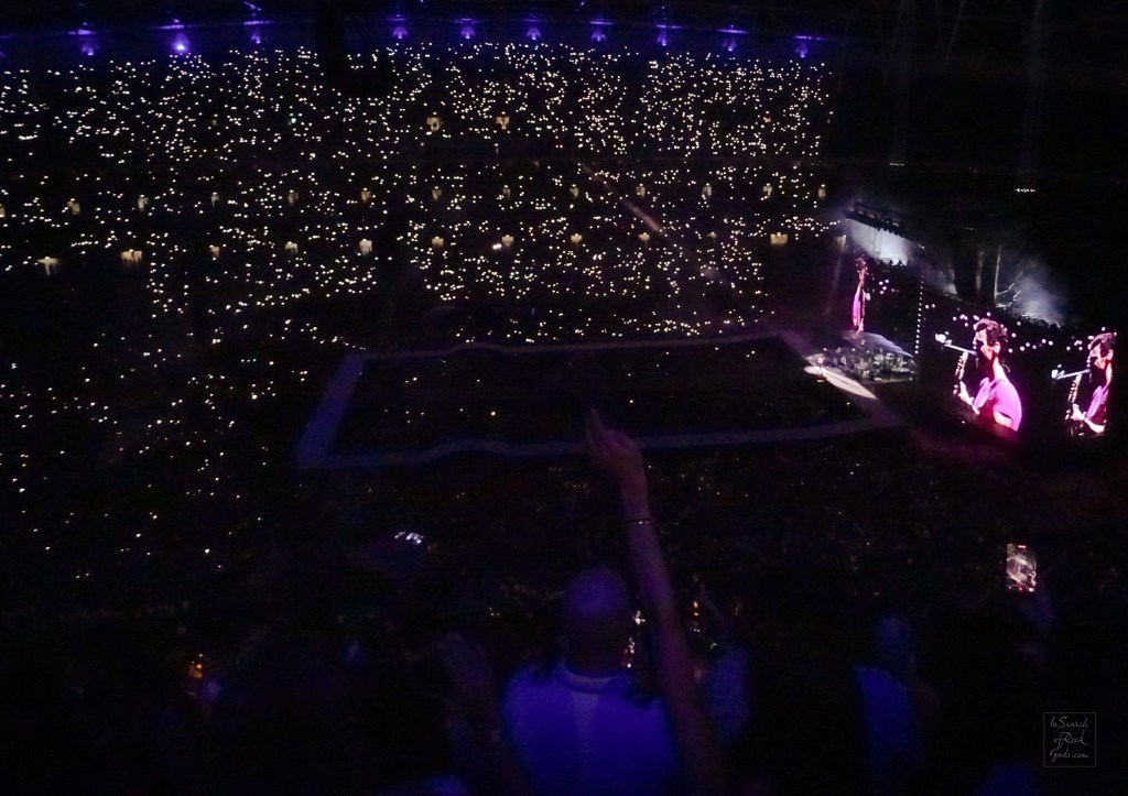 Wembley lit up with cellphone flashlights during Sign of the Times Harry Styles Together Together Wembley N3 June 17 2026